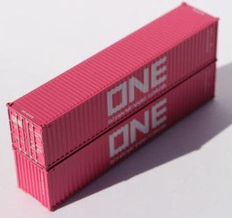 Jacksonville Terminal Company N 405337 40' Standard Height 8'6 Corrugated Side Containers OCEAN NETWORK EXPRESS - ONE Magenta Set #4 - 2-Pack
