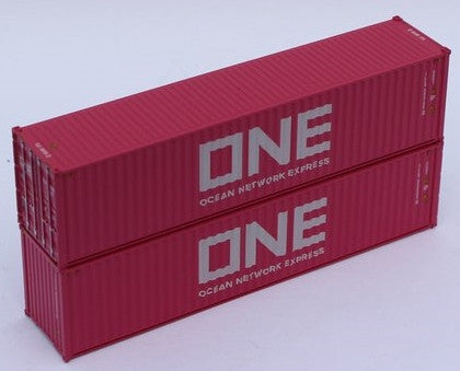 Jacksonville Terminal Company N 405173 40' High Cube Corrugated Side Containers OCEAN NETWORK EXPRESS - ONE magenta ONEU - 2 pack