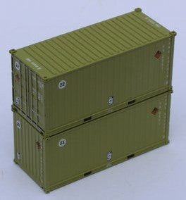 Jacksonville Terminal Company N 205456 20' Standard Height Corrugated Side Containers USMC Marines 2 pack
