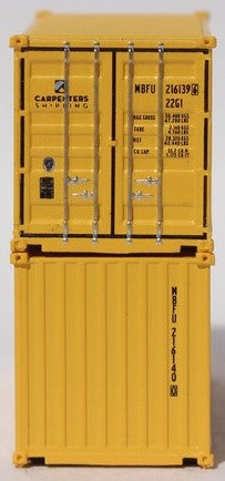 Jacksonville Terminal Company N 205429 20' Standard Height Corrugated Side Containers CARPENTERS SHIPPING MBFU 2-Pack