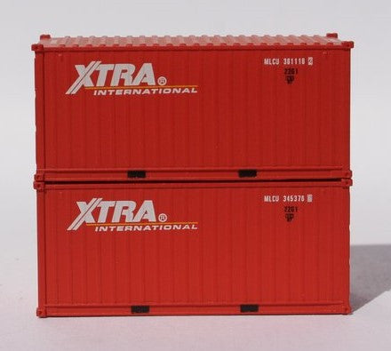 Jacksonville Terminal Company N 205372 20' Standard Height Container XTRA International 'MLCU Matson lease' 2-Pack