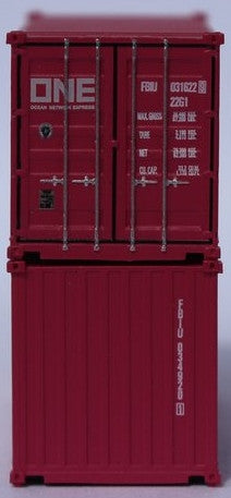 Jacksonville Terminal Company N 205445 20' Standard Height Corrugated Side Containers ONE Set 3 Florens Lease FBIU 2-Pack