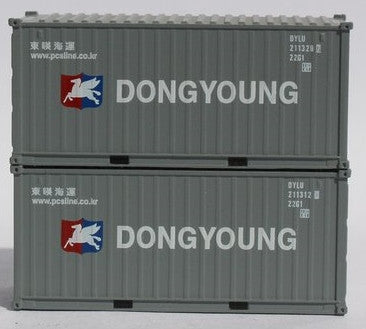 Jacksonville Terminal Company N 205440 20' Standard Height Corrugated Side Containers Dong Young DYLU 2-Pack