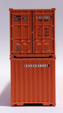Jacksonville Terminal Company N 405505 40' Standard Height 8'6 Wave Corrugated Containers KCS 'ex SEA' KCSU 2-Pack