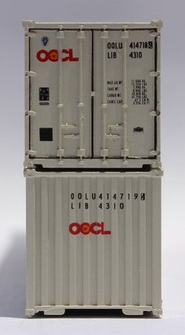 Jacksonville Terminal Company N 405504 40' Standard Height 8'6 Wave Corrugated Containers OOCL 'Large Logo' OOLU 2-Pack