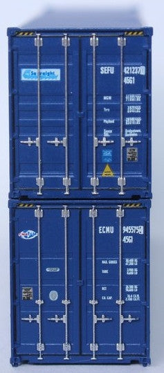 Jacksonville Terminal Company N 405811 40' High Cube Corrugated Side Containers CMA CGM ECMU and SEACO SEFU MIX Pack 2-pack