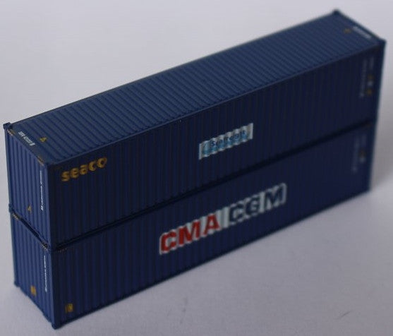 Jacksonville Terminal Company N 405811 40' High Cube Corrugated Side Containers CMA CGM ECMU and SEACO SEFU MIX Pack 2-pack
