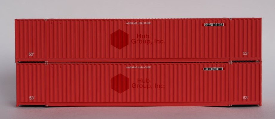 Jacksonville Terminal Company N 535013 53' High Cube Corrugated Side Containers CSX 'Ex-HUB GROUP 2-Pack