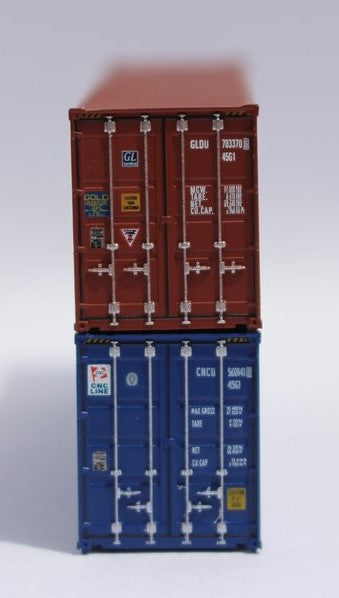 Jacksonville Terminal Company N 405806 40' High Cube Container Mixed Pack CNC LINE and GOLD 2-Pack