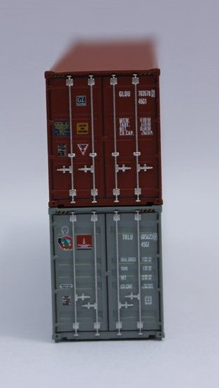 Jacksonville Terminal Company N 405804 40' High Cube  Container Mixed Pack GOLD and MOL 2-Pack