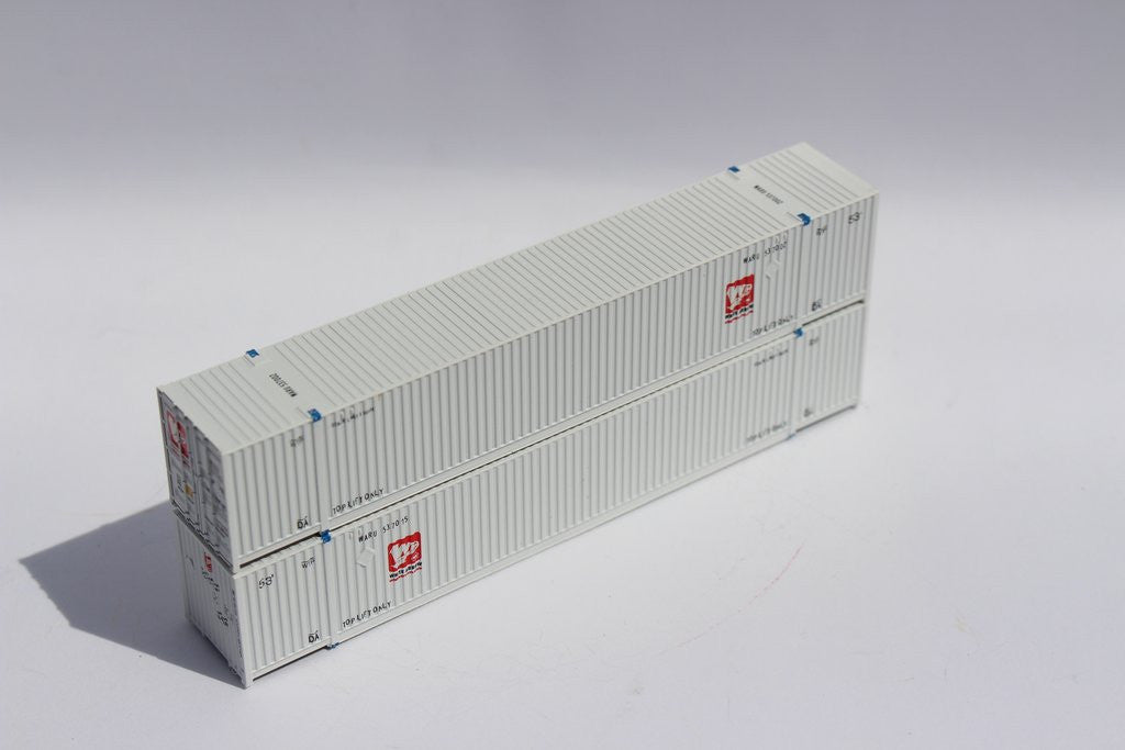 Jacksonville Terminal Company N 537042 53' High Cube Corrugated Side Containers White Arrow WARU 2-Pack