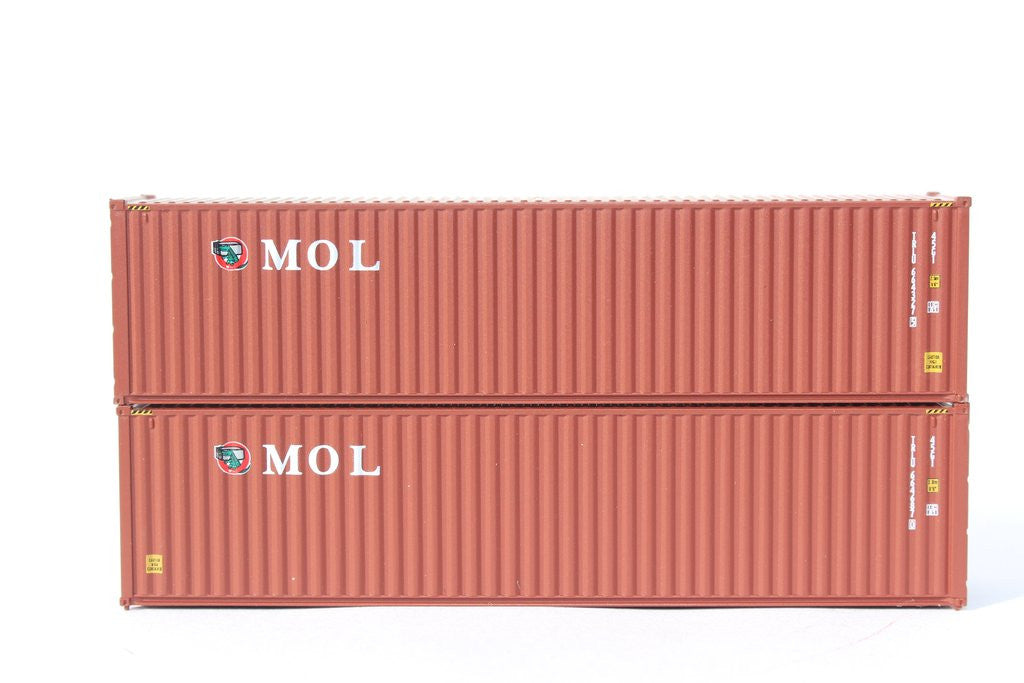 Jacksonville Terminal Company N 405143 40' High Cube Corrugated Side Containers MOL 'Brown container' TRLU 2-pack