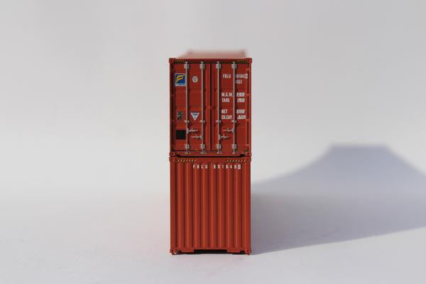 Jacksonville Terminal Company N 405025 40' High Cube Corrugated Side Containers Florens 'Brown' FBLU 2-pack