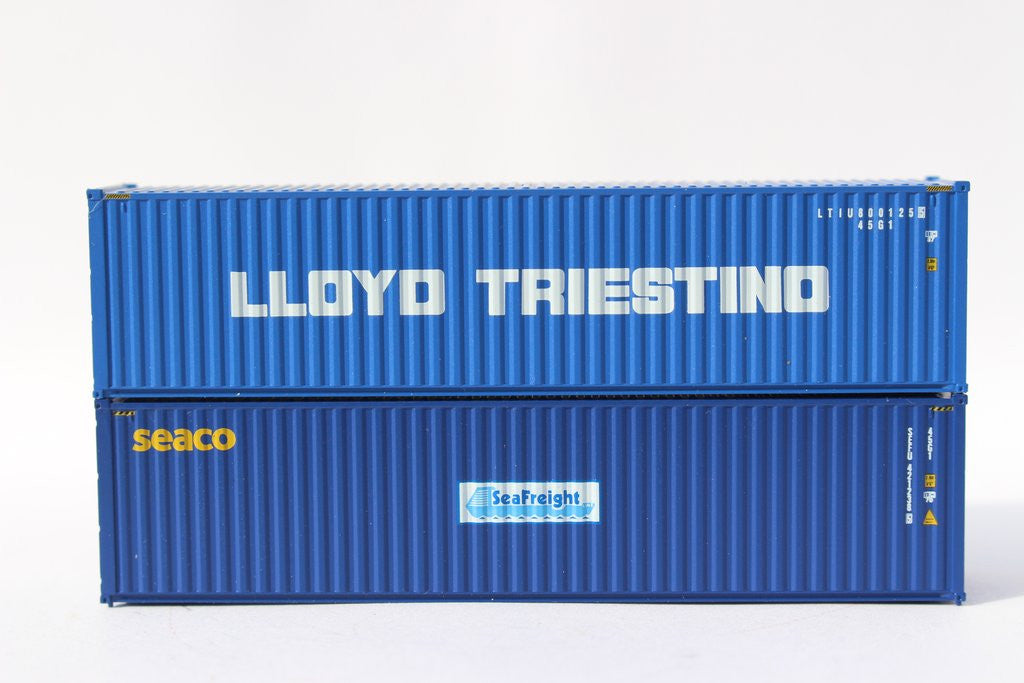 Jacksonville Terminal Company N 405812 40' High Cube Corrugated Side Containers SEACO SeaFreight & Llyod Triestino MIX PACK 2-pack
