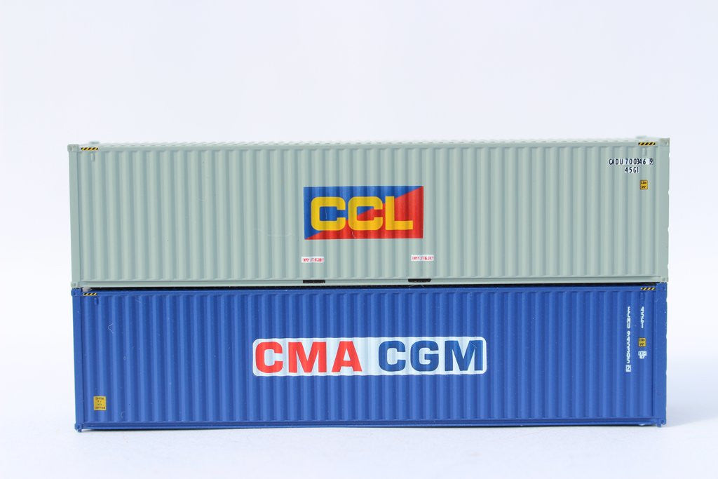 Jacksonville Terminal Company N 405801 40' High Cube Corrugated Side Containers CCL & CMA CGM MIX PACK 2-pack