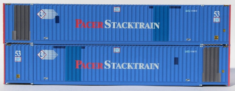 Jacksonville Terminal Company N 535062 53' High Cube Corrugated Side Containers UMAX 'Double Patch Former Pacer Stacktrain Patch' 2-Pack