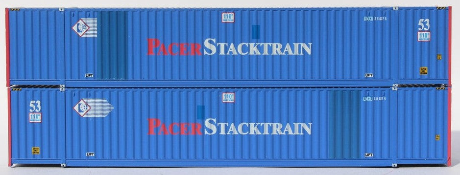 Jacksonville Terminal Company N 535061 53' High Cube Corrugated Side Containers UMAX Former Pacer Stacktrain 'Patch' 2-Pack