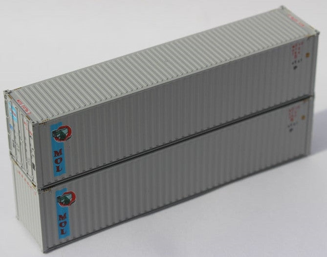 Jacksonville Terminal Company N 405142 40' High Cube Corrugated Side Containers MOL 'vertical Logo' 2-pack