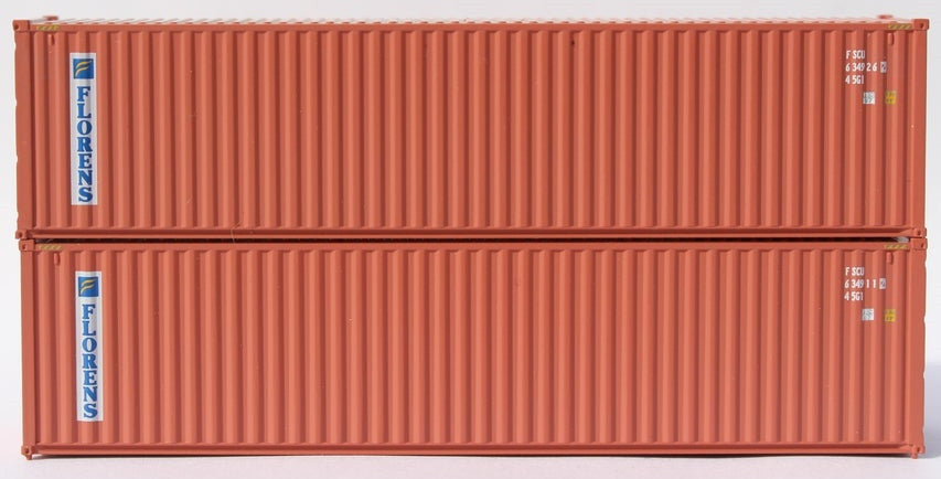 Jacksonville Terminal Company N 405188 40' High Cube Corrugated Side Containers Florens 'vertical Logo' 2-pack