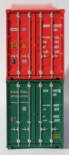 Jacksonville Terminal Company N 405803 40' High Cube Corrugated Side Containers HMM '3 wave Logo' & Capital  'Mix Pack' 2-pack