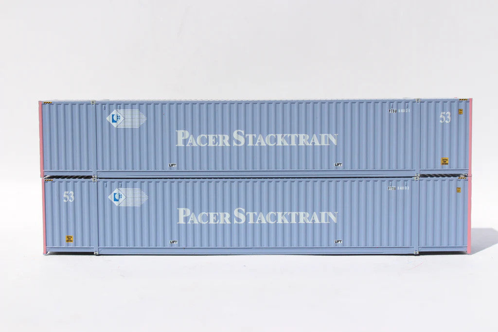 Jacksonville Terminal Company N 535054 53' High Cube Corrugated Side Containers PACER STACKTRAIN 'patch faded' PTSU 2-Pack