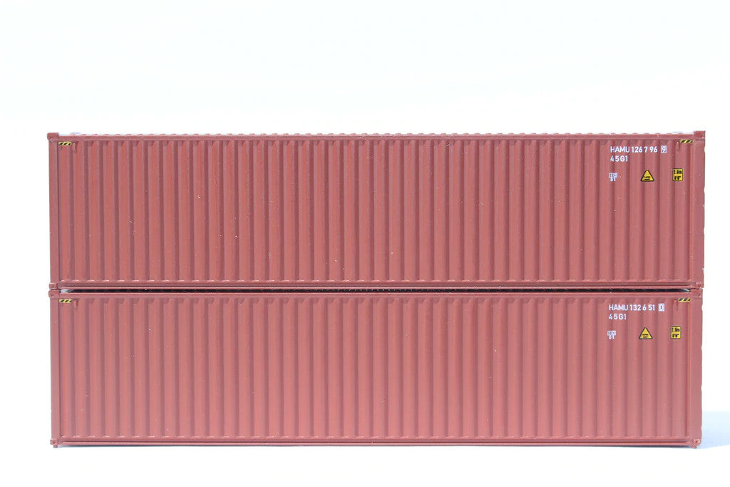 Jacksonville Terminal Company N 405185 40' High Cube Corrugated Side Containers HAPAG-LlOYD 'Brown with Hamburg Sud reporting marks' 2-pack