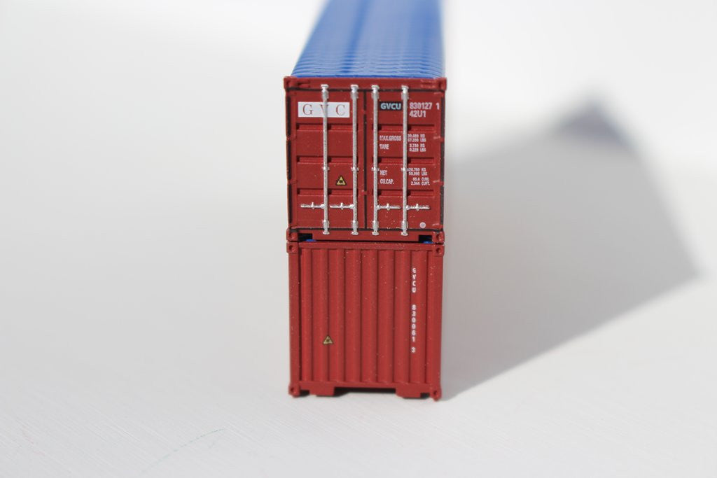 Jacksonville Terminal Company N 402002 40' Wave Side Corrugated Open/Canvas Top Container GRAND VIEW 2-Pack