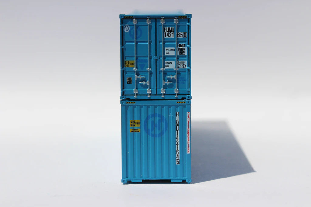 Jacksonville Terminal Company N 405178 40' High Cube Corrugated Side Containers SEACO 'Ex-Hanjin blue patch' HJMU 2-pack