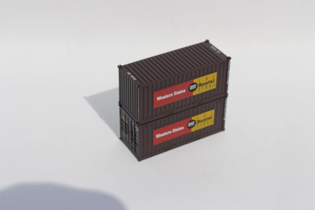 Jacksonville Terminal Company N 205027 20' Standard Height Corrugated Side Containers Cat Rental Store 'Western States' 2-Pack