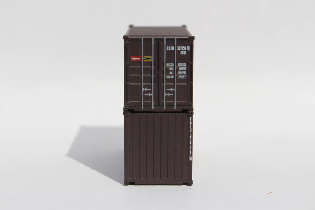 Jacksonville Terminal Company N 205012 20' Standard Height Corrugated Side Containers Cat Rental Store 'Ring Power' 2-Pack