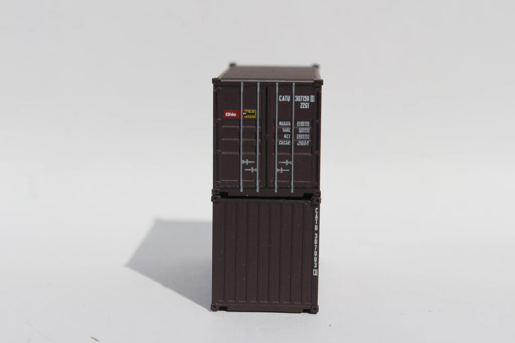 Jacksonville Terminal Company N 205013 20' Standard Height Corrugated Side Containers Cat Rental Store 'Ohio' 2-Pack