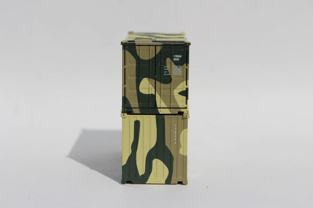 Jacksonville Terminal Company N 205388 20' Standard Height Corrugated Side Containers MILITARY SERIES US Army Camo 'B' 2-Pack