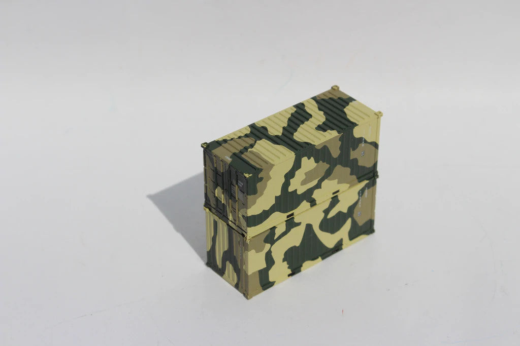 Jacksonville Terminal Company N 205388 20' Standard Height Corrugated Side Containers MILITARY SERIES US Army Camo 'B' 2-Pack