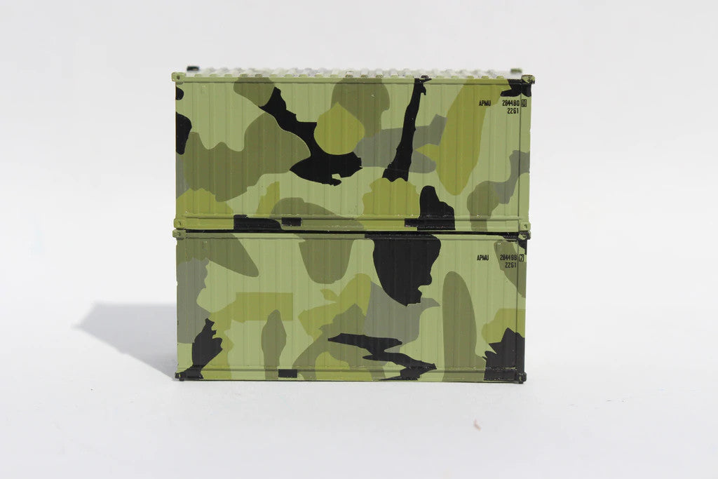 Jacksonville Terminal Company N 205390 20' Standard Height Corrugated Side Containers MILITARY SERIES APMU Camo 'B' No Sand 2-Pack