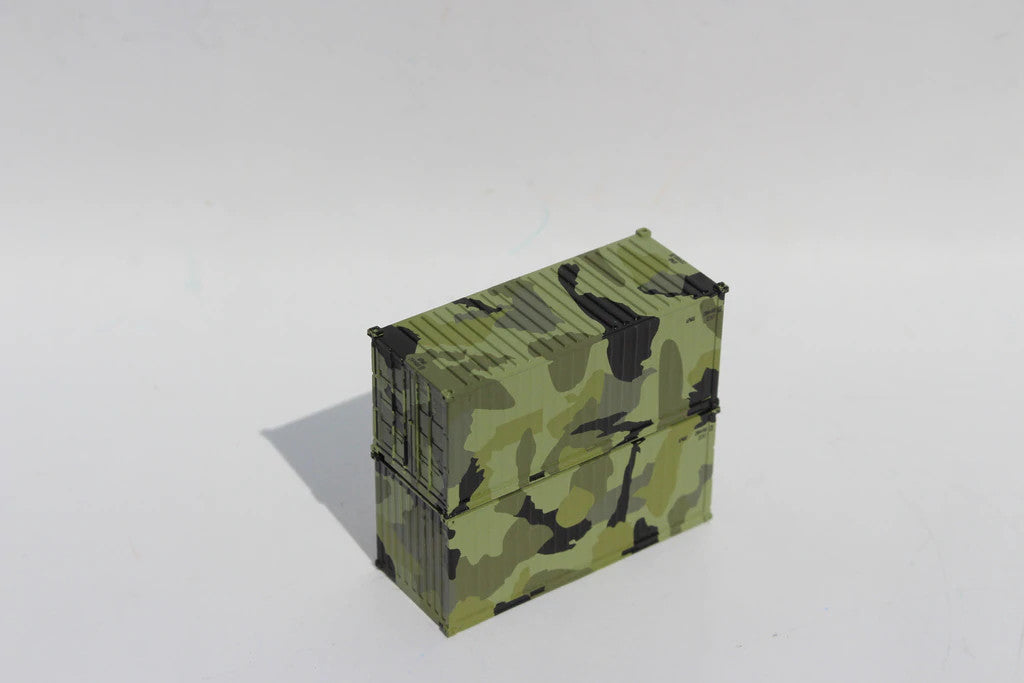 Jacksonville Terminal Company N 205390 20' Standard Height Corrugated Side Containers MILITARY SERIES APMU Camo 'B' No Sand 2-Pack
