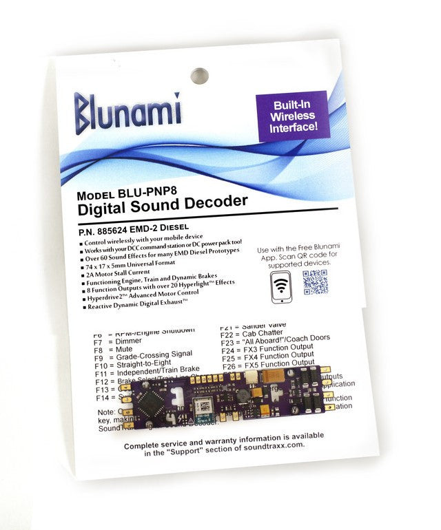 SoundTraxx Blunami 885624 BLU-PNP8 8 Function Sound Decoder - EMD-2 Diesel
