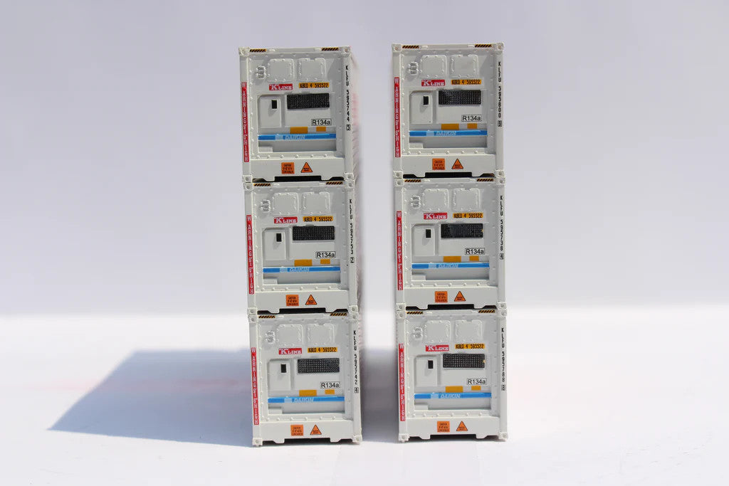 Jacksonville Terminal Company N 405619 40' High Cube Reefer Set K-Line - 6-Pack