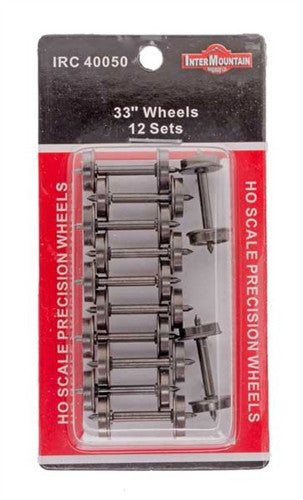 Intermountain HO 40050 33" Nickel Silver Brass Insulated Wheelsets .110" Tread Width - 12 Sets