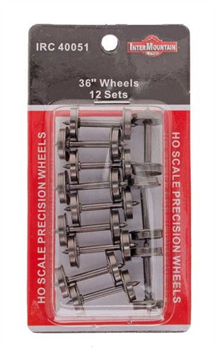 Intermountain HO 40051 36" Nickel Silver Brass Insulated Wheelsets .110" Tread Width - 12 Sets