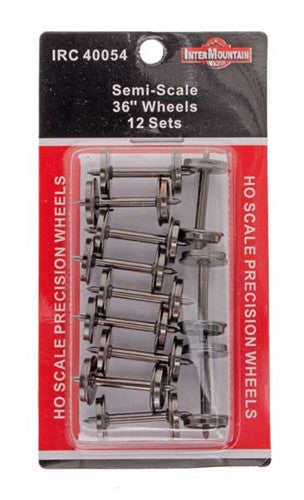 Intermountain HO 40054 36" Nickel Silver Brass Insulated Wheelsets Semi-Scale .088" Tread Width - 12 Sets