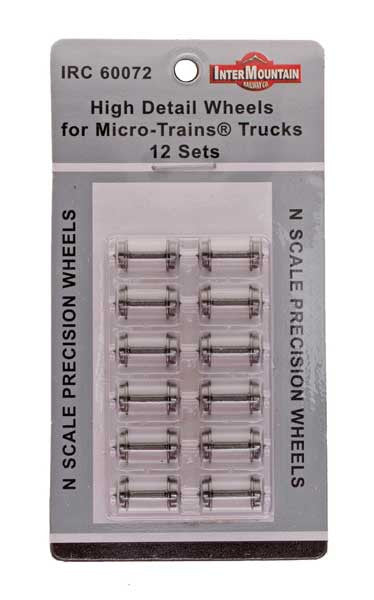 Intermountain N 60072 34.5" High Detail Brass Insulated Wheelsets for Micro-Trains Trucks - 12 Pack