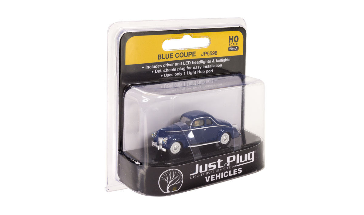 Woodland Scenics HO JP5598 Just Plug Vehicles - Blue Coupe