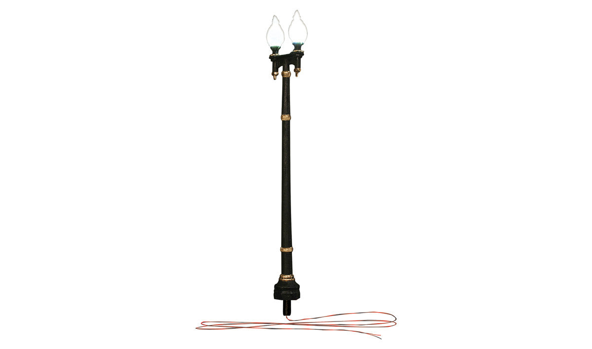 Woodland Scenics N JP5640 Just Plug Lighting System - Double Lamp Post Street Lights - 3 per package