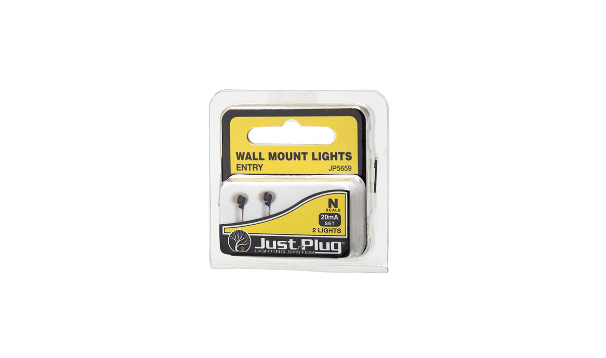 Woodland Scenics N JP5659 Just Plug Lighting System - Entry Wall Mount Lights - 2 per package