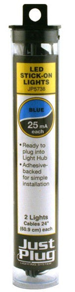 Woodland Scenics JP5738 Just Plug Lighting System - Blue LED Stick-On Lights - 2 per pack