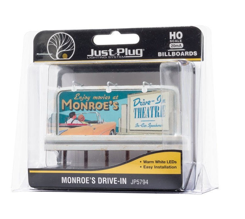 Woodland Scenics HO JP5794 Just Plug Billboards - Monroe's Drive-In