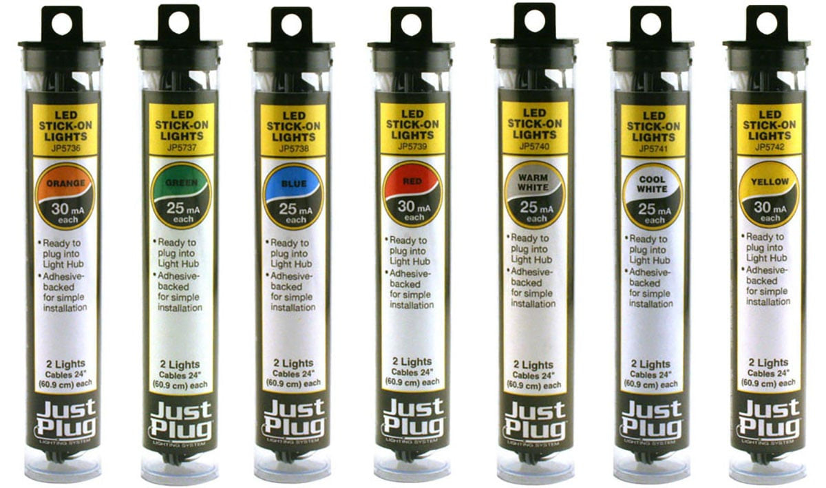 Woodland Scenics JP5738 Just Plug Lighting System - Blue LED Stick-On Lights - 2 per pack
