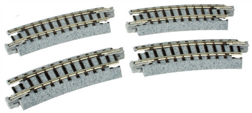 Kato N 20-101 Unitrack Curved Track 'R249-15' 9-3/4" Radius 15 degree curve - 4 Pieces
