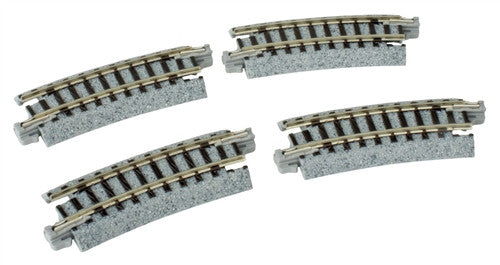 Kato N 20-171 Unitrack Curved Track 'R216-15' 8-1/2" Radius 15 degree curve - 4 Pieces