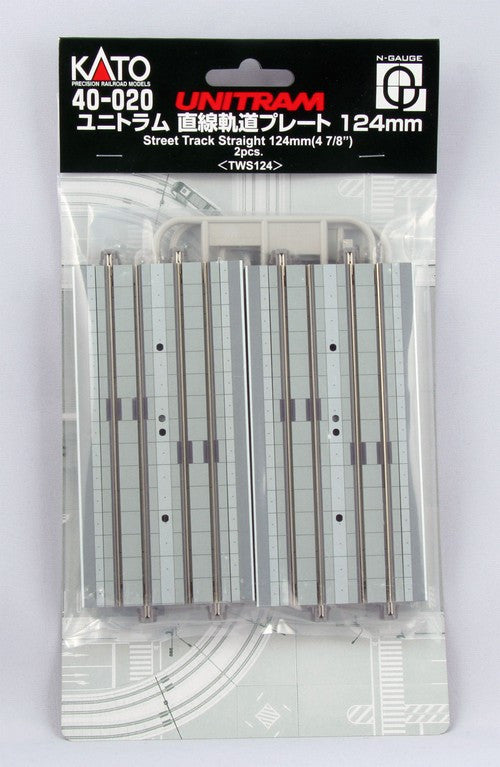 Kato N 40-020 UNITRAM Street Track Straight 124mm 4-7/8" - 2 pieces